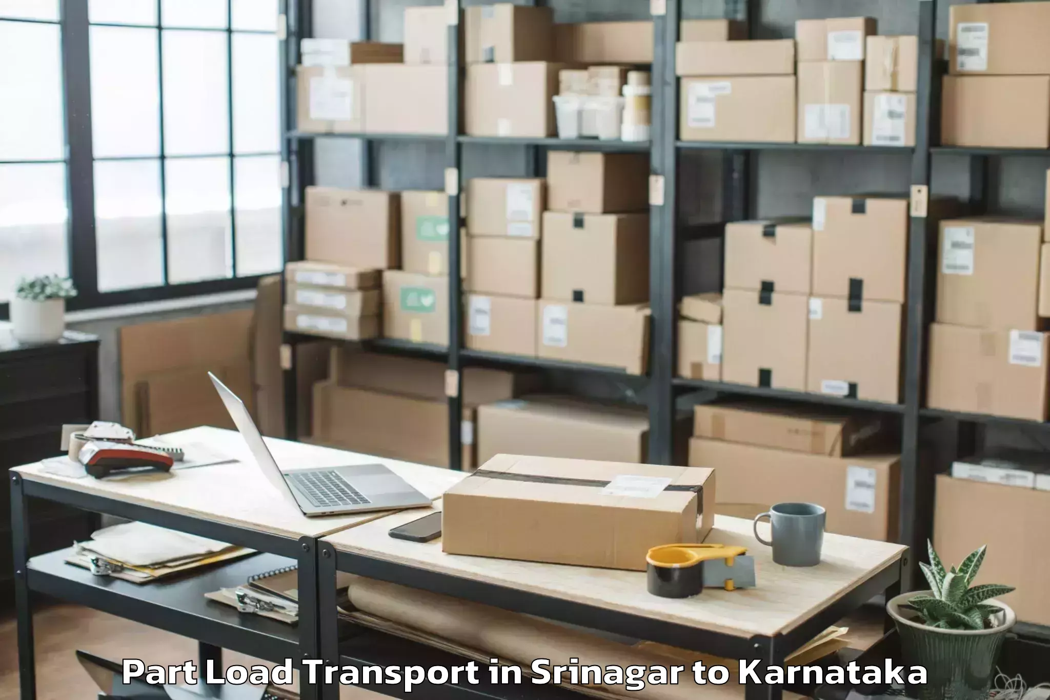 Book Srinagar to Harpanahalli Part Load Transport Online